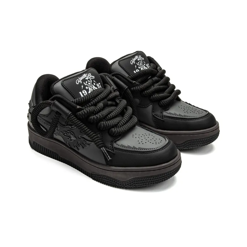 Youthloser Rock Boy Collection Low Top Skateboard Shoes Unisex Cyan Black-1