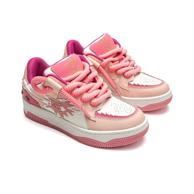 Youthloser Low Top Skateboard Shoes Unisex Pink-1