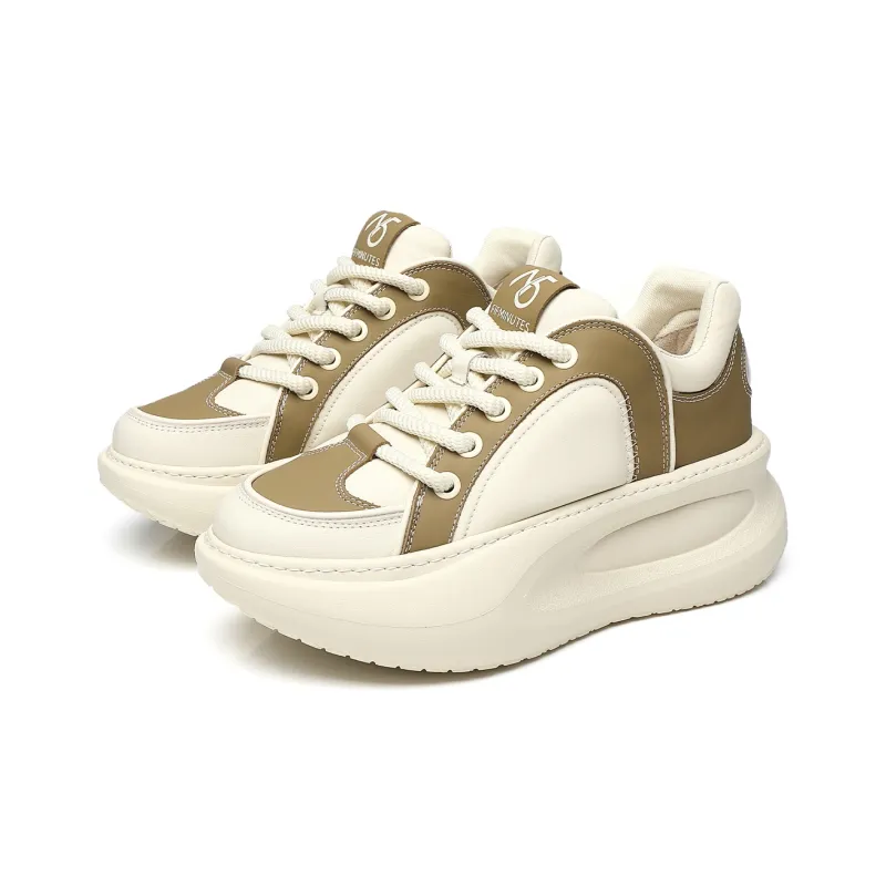 15 MINS Cushioning Wear Resistant Low Top Chunky Sneakers Men's Ecru Khaki-2