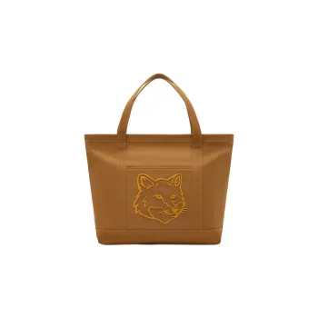 Maison Kitsune Cotton Tote Bag, Shopping Bag, Handbag Tubas Women's Gold