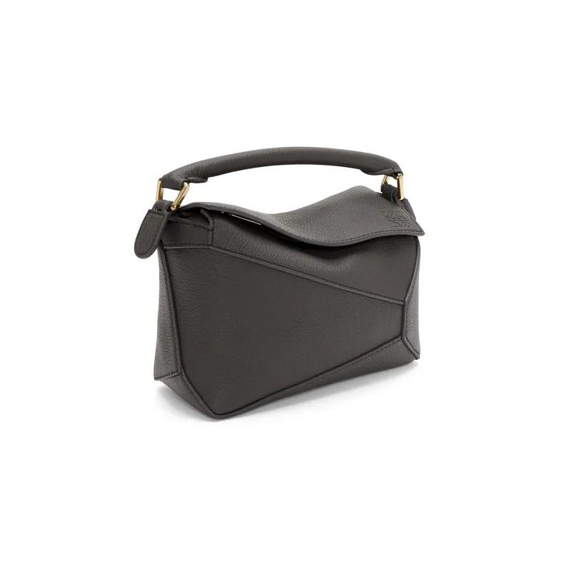 LOEWE Puzzle Soft Grain Cow Leather Puzzle Bag, Shoulder Bag, Crossbody Bag, Handbag Mini Women's Dark Gray-2