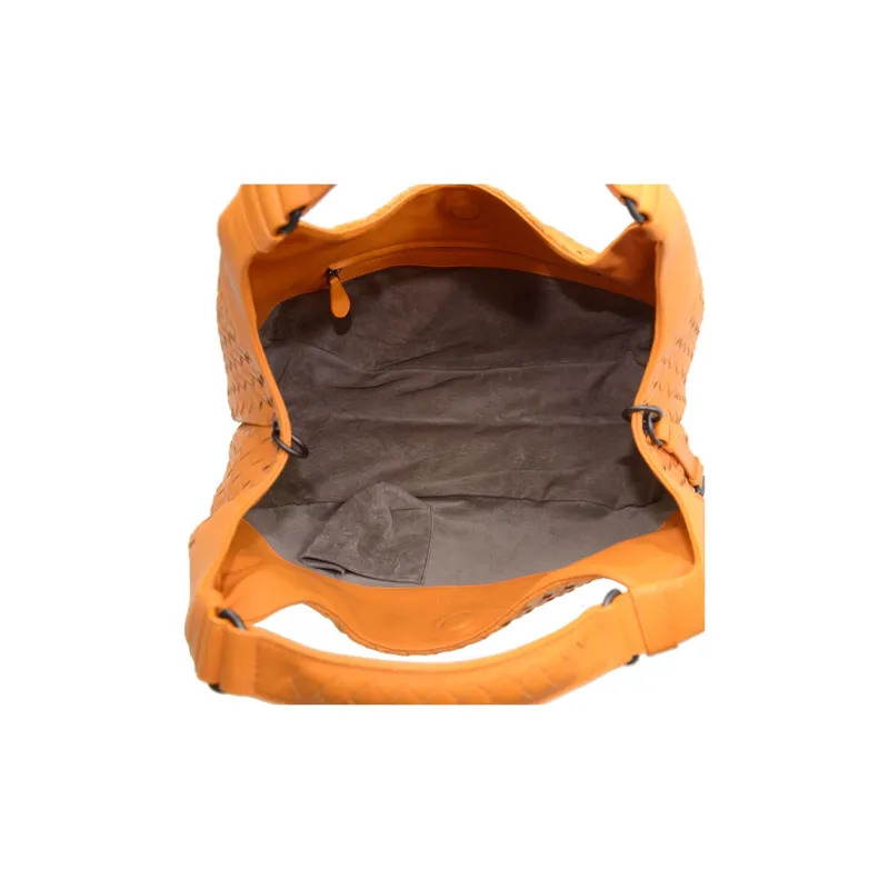 Bottega Veneta Lambskin Handbag Women's Orange-4