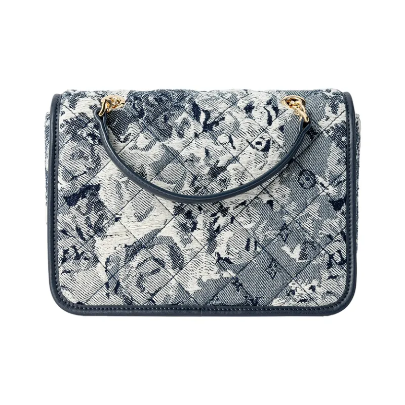 VANESSA HOGAN Fabric, Synthetic Leather Small Square Bag Shoulder Bag, Crossbody Bag Medium Size Women's Blue-2