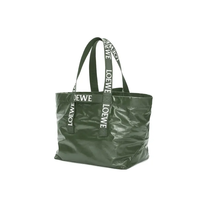 LOEWE Cow Leather Tote Bag, Shopping Bag, Shoulder Bag, Handbag Regular Men's Dark Green-1