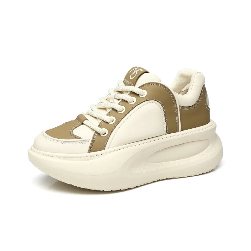 15 MINS Cushioning Wear Resistant Low Top Chunky Sneakers Men's Ecru Khaki-1