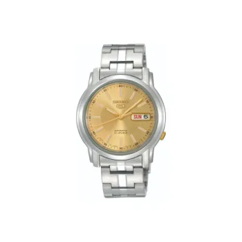 SEIKO Automatic Mechanical Movement Stainless Steel Strap Watch Men's Watches Gold Dial SNKL81K1