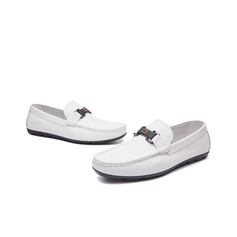 SHERIDAN Gommino Loafers Men Low Top White-3