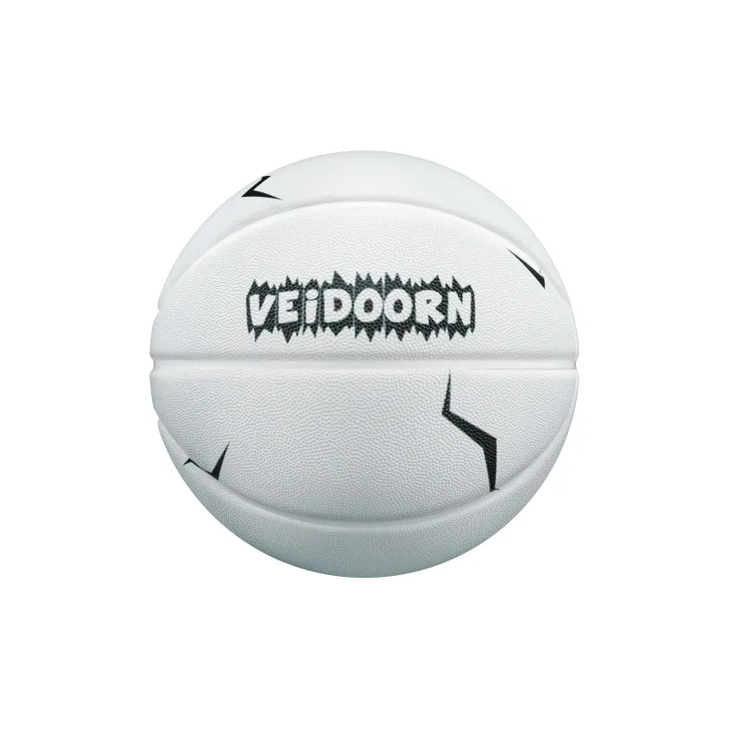 VEIDOORN Rubber Basketball White Gray Size 7 Street Training-9