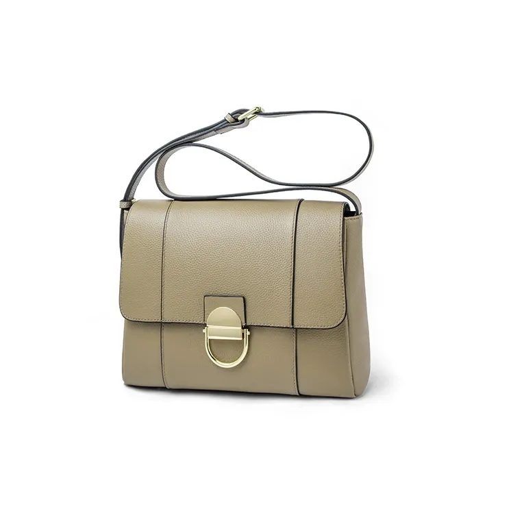 Espin Top Grain Cow Leather Small Square Bag Shoulder Bag Medium Size Women's Black/Khaki/Lake Green/Gold Brown-1