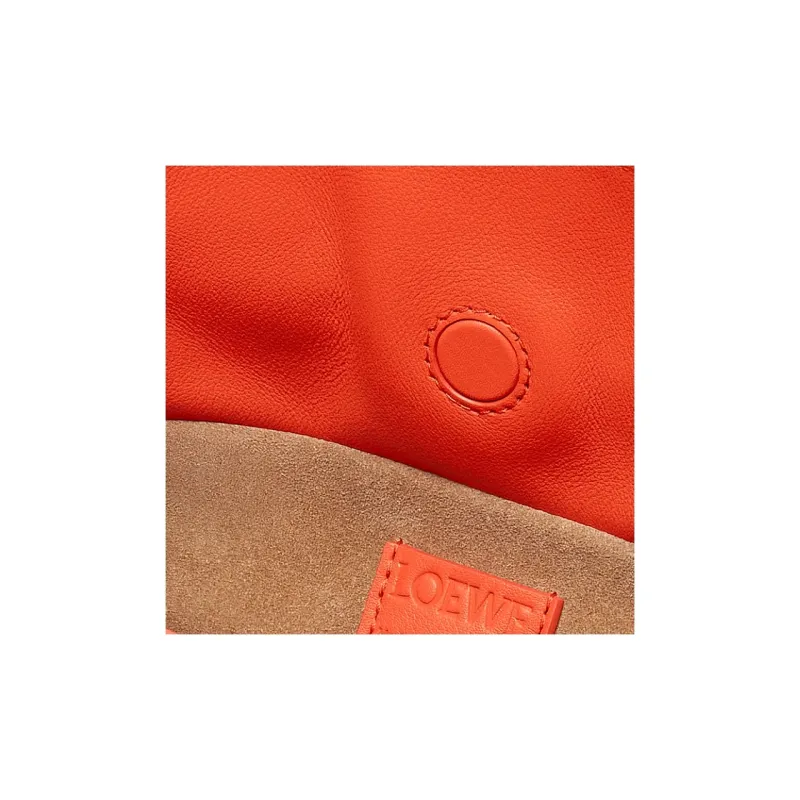 LOEWE Flamenco Nappa Cow Leather Clutch Mini Women's Vivid Orange-5