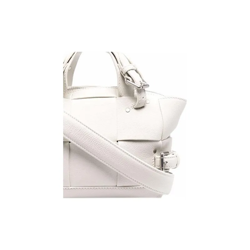 Bottega Veneta Cow Leather Handbag, Shoulder Bag Regular Women's White-4