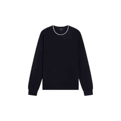 THEORY Sweaters Men Dark Blue/White