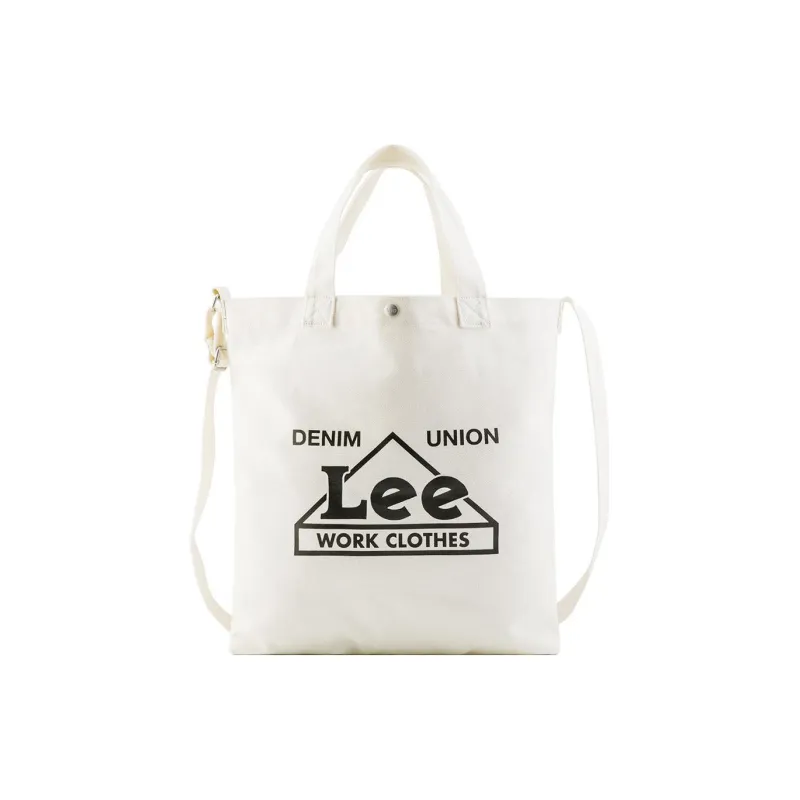 Lee Cotton Patchwork Canvas Tote Bag Shopping Bag Canvas Bag Shoulder Bag Crossbody Bag Handbag Regular Unisex Ecru-0