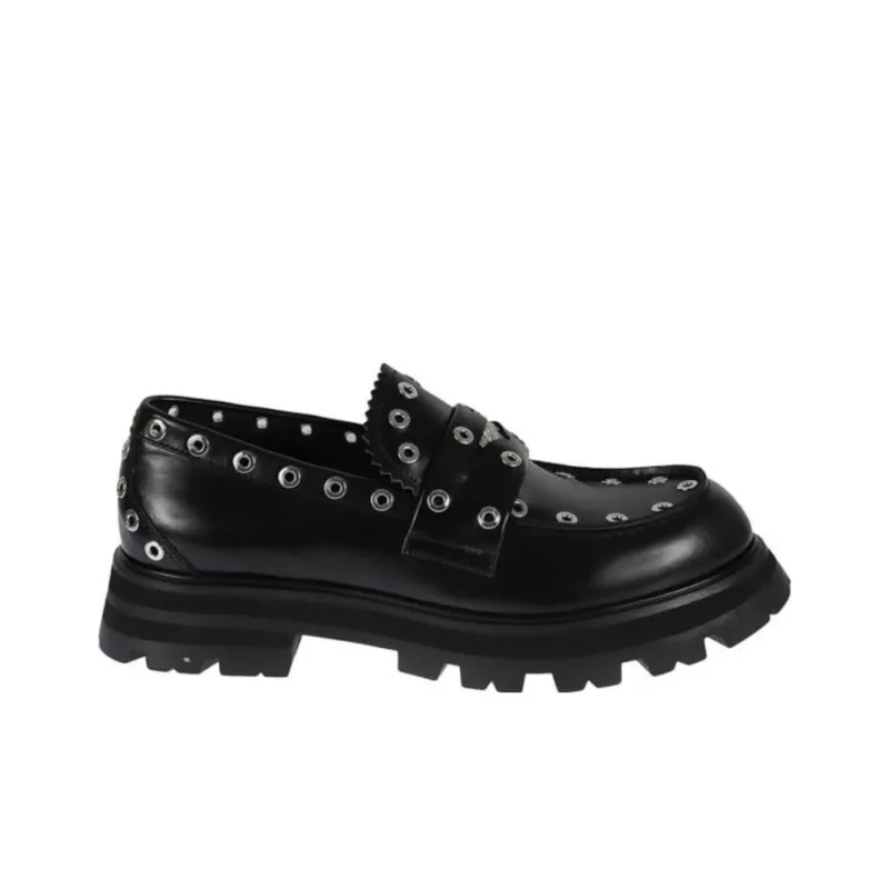Alexander McQueen Eyelet Embellished Slip On Loafers-1