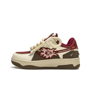 Youthloser Rock Boy Collection Low Top Skateboard Shoes Unisex Red Brown