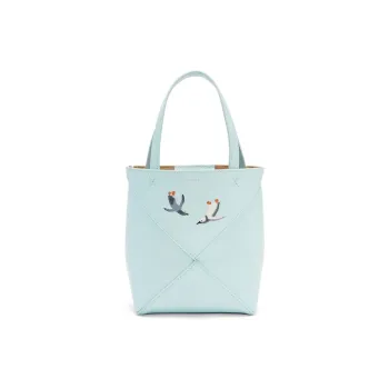 LOEWE Suna Fujita Collaboration Shiny Cow Leather Handbag Mini Women's Iceberg Blue