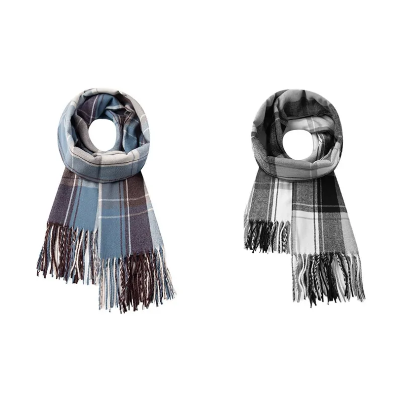 XUANTANG Faux Cashmere Knit Scarves Unisex-5