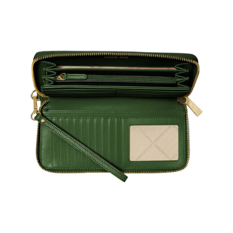 MICHAEL KORS Wristlets Litchi Grain Leather Wallet Women's Amazon Green-2