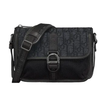 DIOR Oblique Print Shoulder Bag Crossbody Bag Mini Men's Black