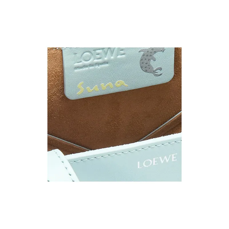 LOEWE Suna Fujita Collaboration Shiny Cow Leather Handbag Mini Women's Iceberg Blue-7