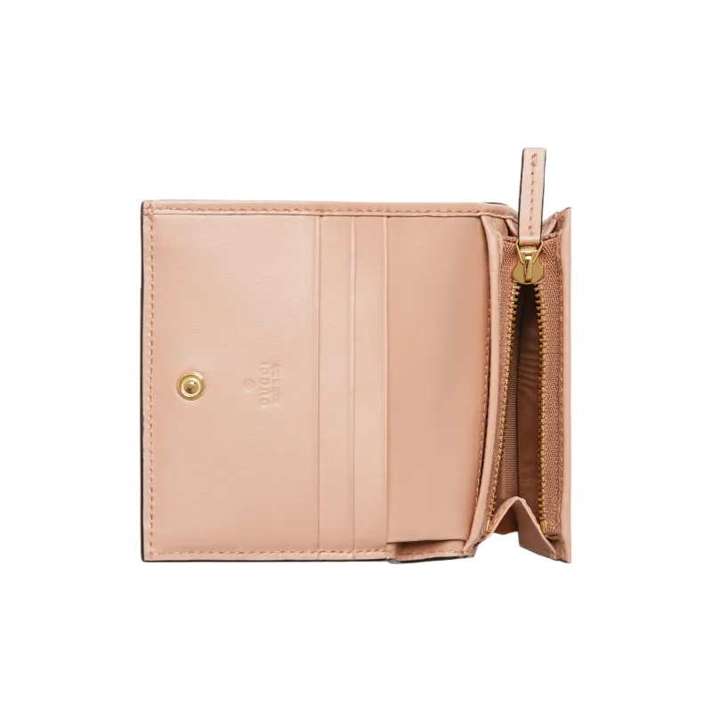 GUCCI GG Matelassé Leather Card Holder, Wallet Trumpets Women's Rose Beige-5