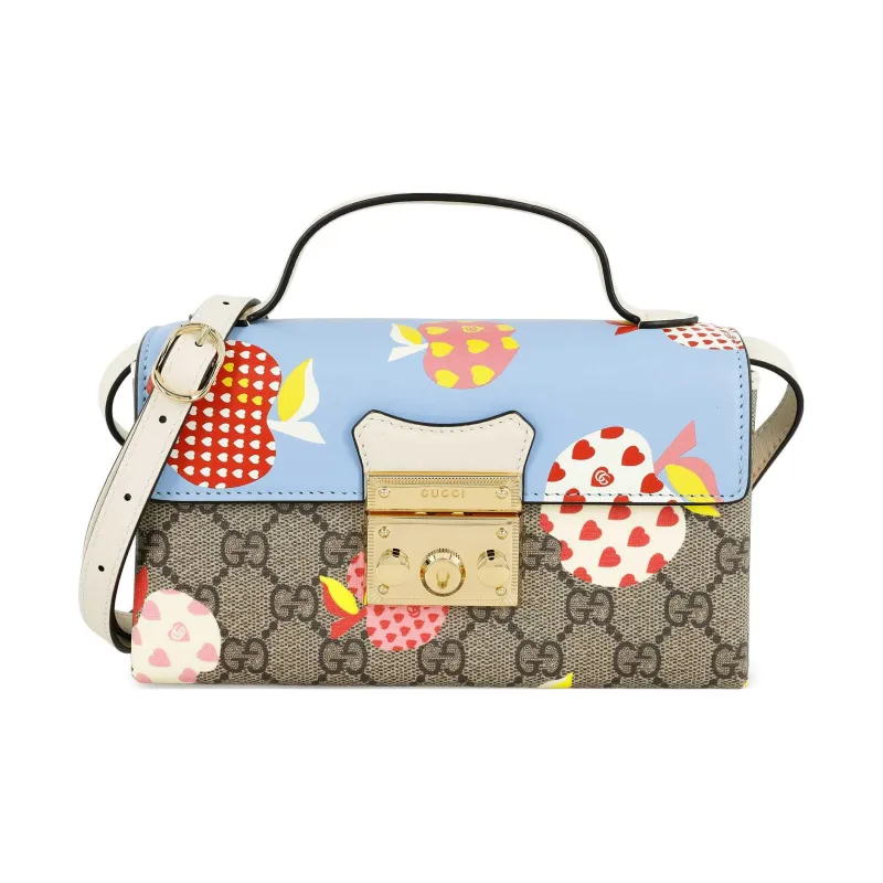 GUCCI Padlock Canvas With Leather Box Bag Handbag Shoulder Bag Crossbody Bag Mini Women's Ebony/Blue-1