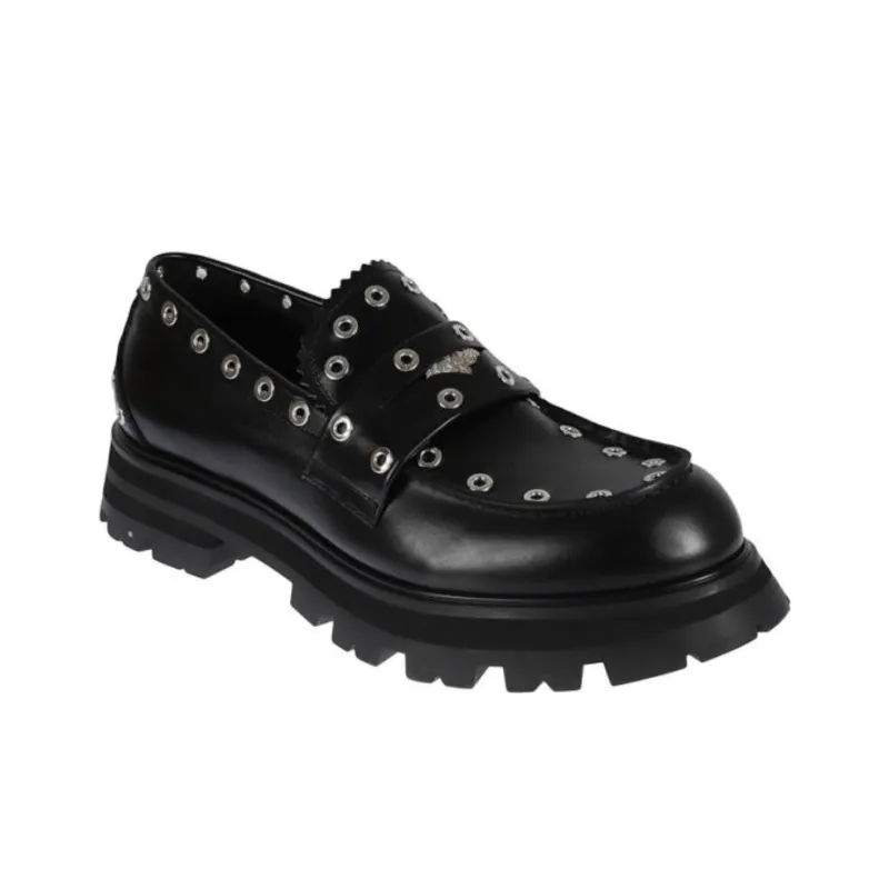 Alexander McQueen Eyelet Embellished Slip On Loafers-2