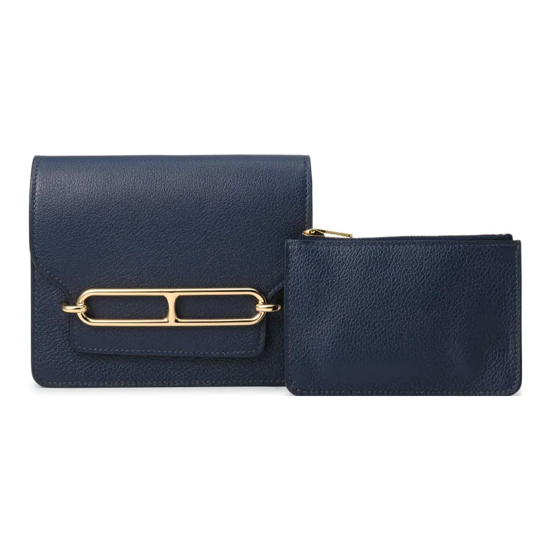 HERMES Roulis Evercolor Calfskin Coin Pocket, Pig Nose Wallet Women's 2Z Bleu Nuit Midnight Blue-1