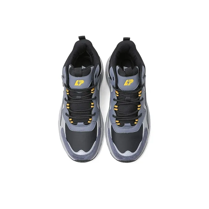 LPMX High Top Running Shoes Men's Black Gray Blue-4