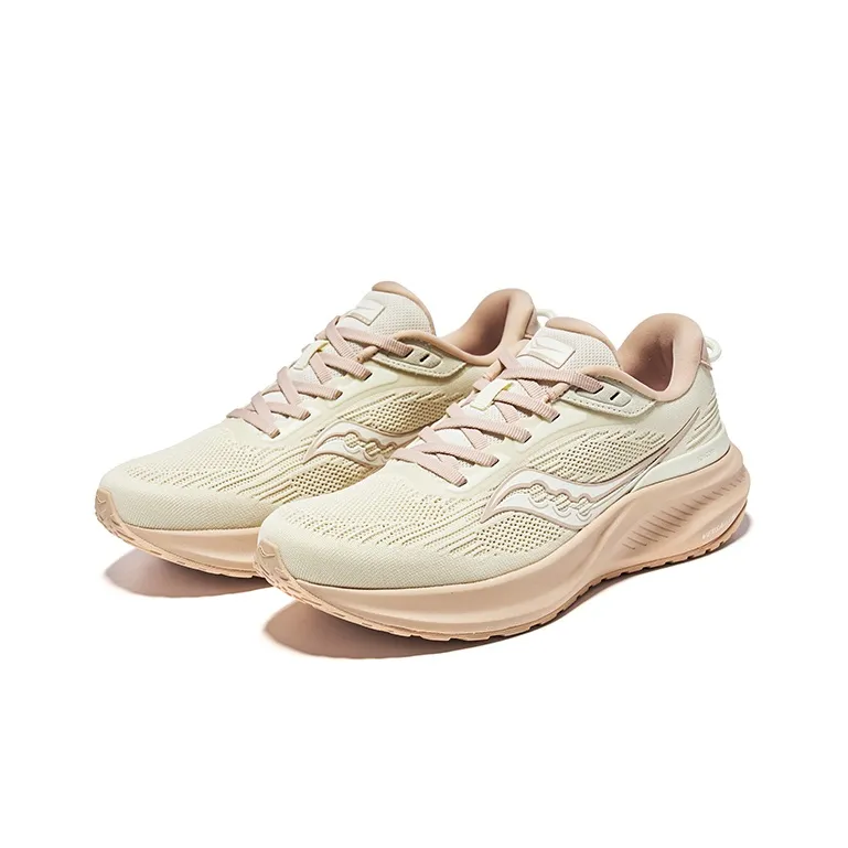 Saucony Cushioning Low Top Running Shoes Women's Beige Pink-2