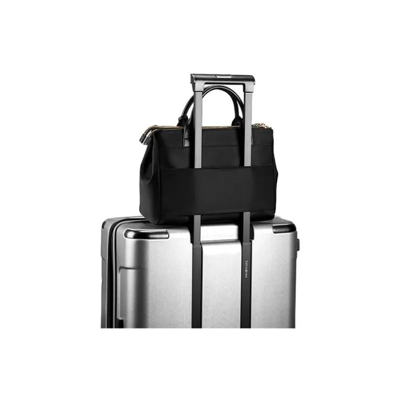 SAMSONITE KHALEESI Fabric With Leather Tote Bag Shopping Bag Briefcase Handbag Shoulder Bag Crossbody Bag Women's Black-5