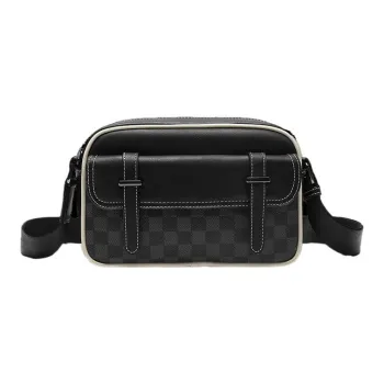 ALNI BITTON PU Shoulder Bag, Crossbody Bag Regular Men's Black
