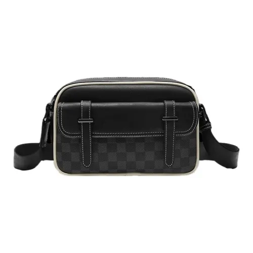 ALNI BITTON PU Shoulder Bag, Crossbody Bag Regular Men's Black