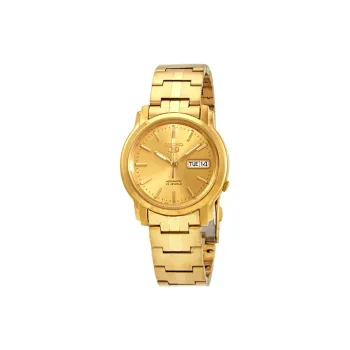 SEIKO Automatic Mechanical Movement Stainless Steel Strap Watch Men's Watches Gold Dial SNKK76