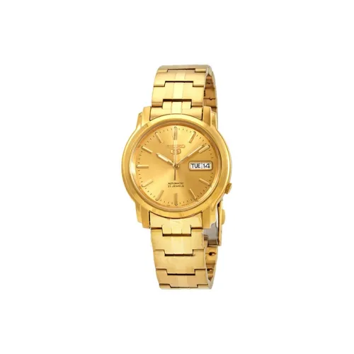 SEIKO Automatic Mechanical Movement Stainless Steel Strap Watch Men's Watches Gold Dial SNKK76