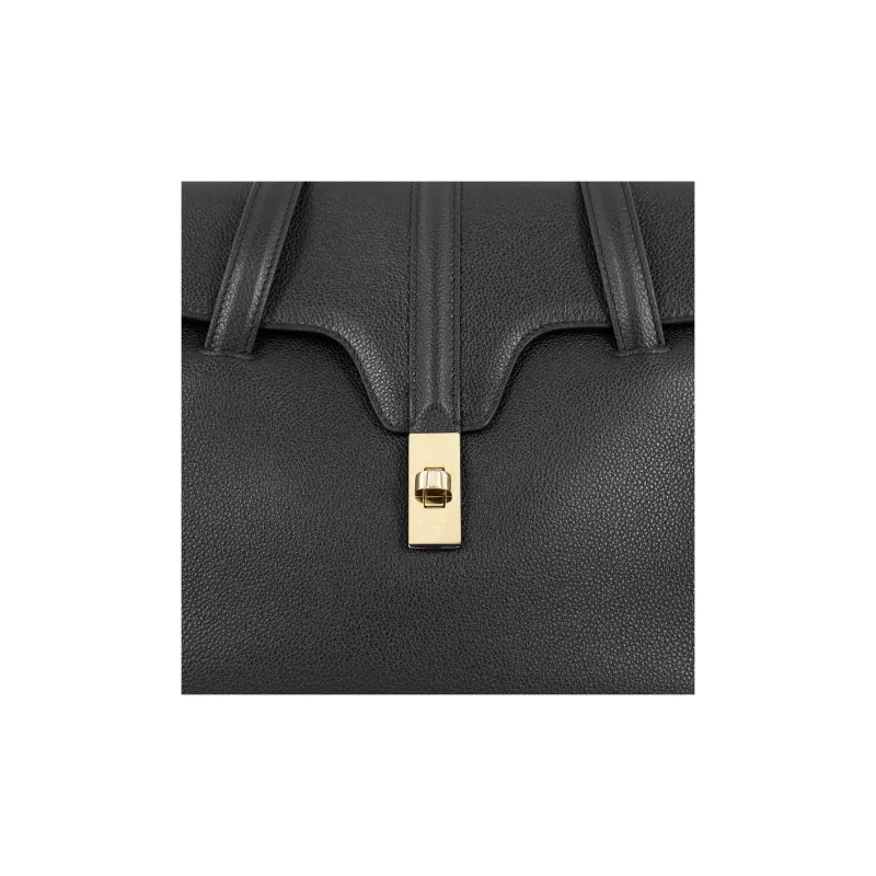 CELINE SOFT 16 Cow Leather Portable Crossbody Bag, Shoulder Bag Women's Black-7