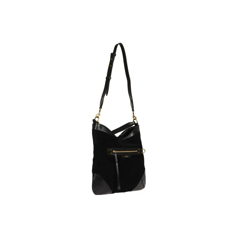 ISABEL MARANT Calfskin Suede Portable Crossbody Bag Shoulder Bag Women's Black-2