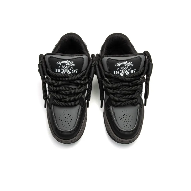 Youthloser Rock Boy Collection Low Top Skateboard Shoes Unisex Cyan Black-2