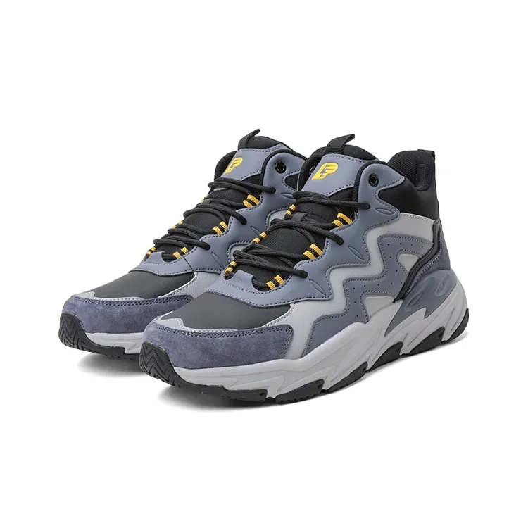 LPMX High Top Running Shoes Men's Black Gray Blue-2