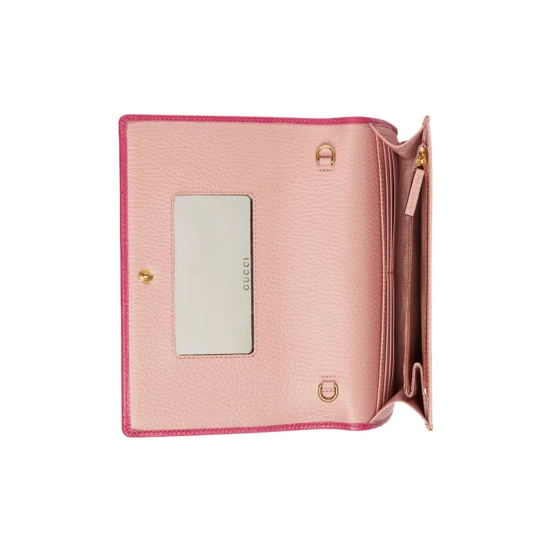GUCCI GG Marmont Leather Shoulder Bag Crossbody Bag Wallet Mini Women's Fuchsia-6