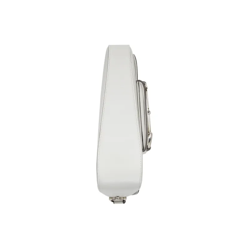 GUCCI Horsebit 1955 Leather Handbag Shoulder Bag Women's White-4