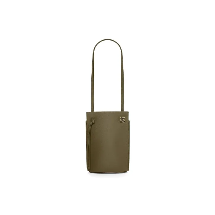 LOEWE Classic Cow Leather Handbag Shoulder Bag Crossbody Bag Regular Women's Dark Khaki Green-3