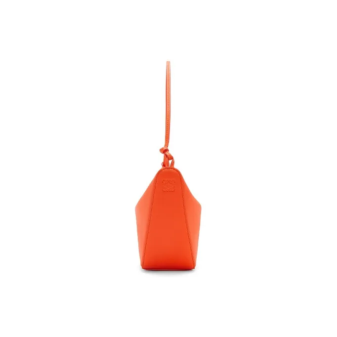 LOEWE Hammock Hobo Cow Leather Hobo Bag Handbag Shoulder Bag Women's Vivid Orange-4