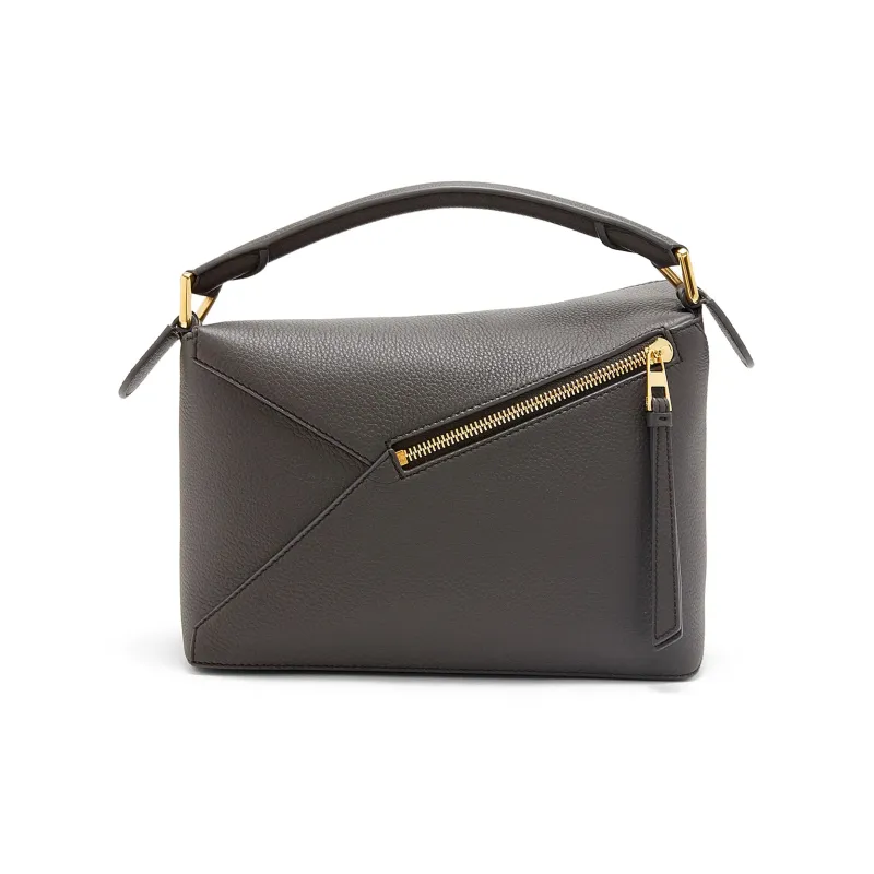 LOEWE Puzzle Soft Grain Cow Leather Shoulder Bag, Crossbody Bag, Handbag Trumpets Women's Dark Gray-5