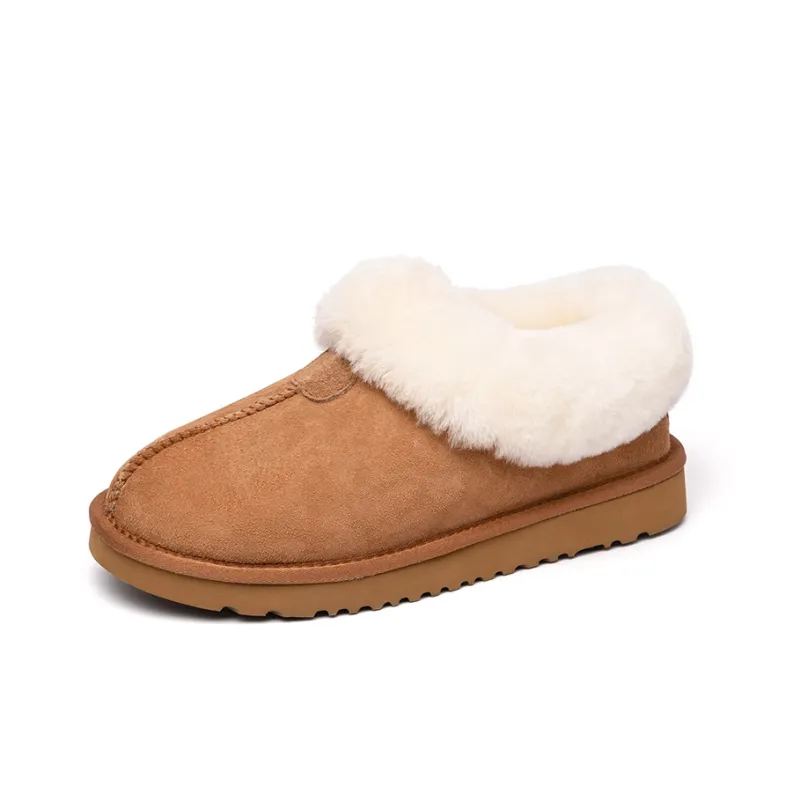 STELLA WEISZ Anti Slip Wear Resistant Water Resistant Height Increasing Warm Low Top Casual Shoes Women's Brown-1