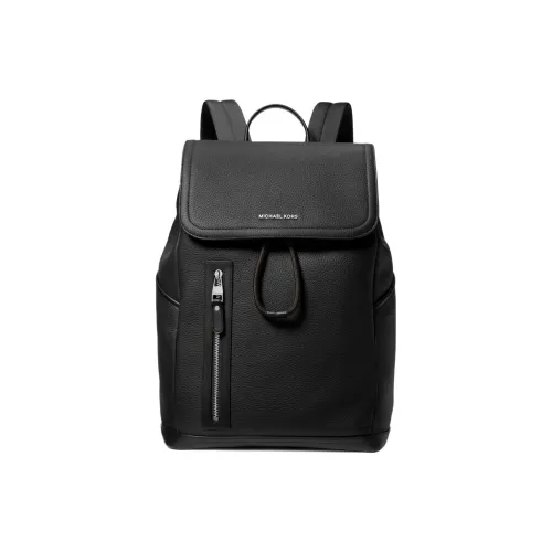 MICHAEL KORS Hudson Litchi Grain Leather backpack ermanno Men's Black