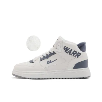 Warrior Wear-resistant Lightweight Breathable And Non-slip. High-Top Skateboard Shoes Men's Beige Blue