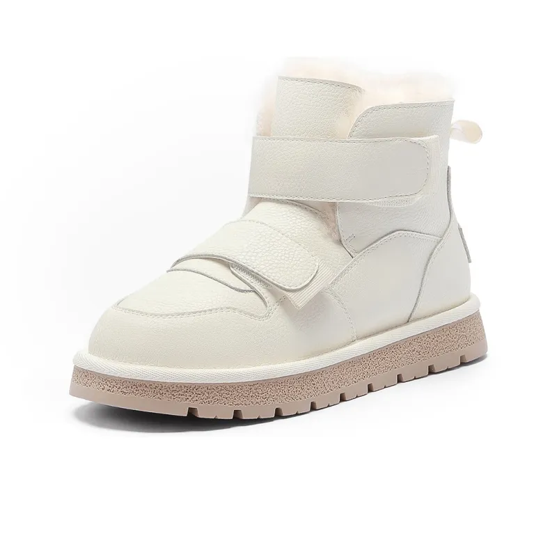 C°BANNER Warm And Wear Resistant Short Snow Boots Women's Ecru-1