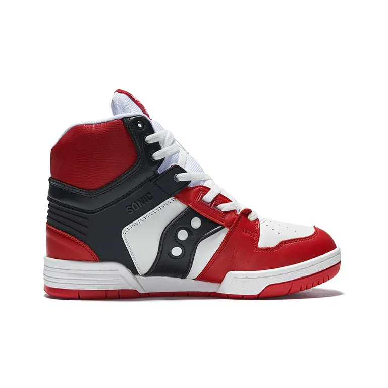 Saucony Sonic High Beams High Top Running Shoes Unisex White Red Black-1