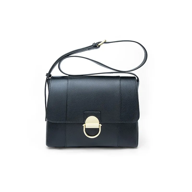 Espin Top Grain Cow Leather Small Square Bag Shoulder Bag Medium Size Women's Black/Khaki/Lake Green/Gold Brown-9